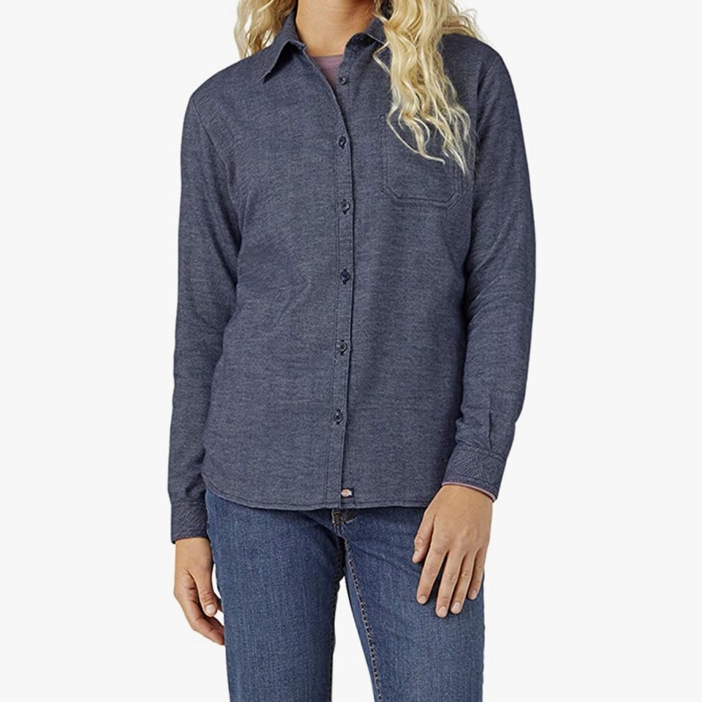 Dickies Women's Long-Sleeve Plaid Flannel Shirt